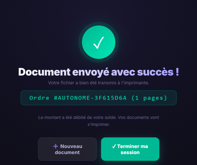 Un ticket, une preuve d'envoi